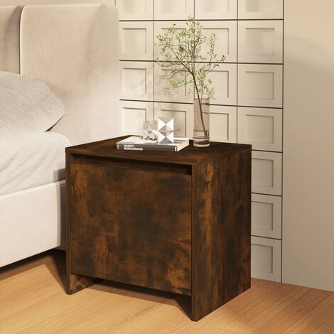INLIFE Table de chevet Chêne fumé 45x34x44,5 cm Aggloméré