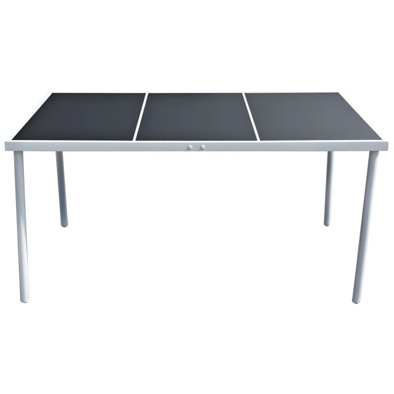 Table de jardin 150x90x74 cm Noir Acier - Inlife