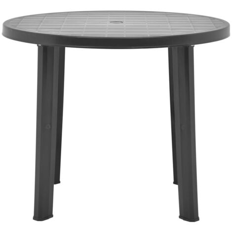 INLIFE Table de jardin Anthracite 89 cm Plastique