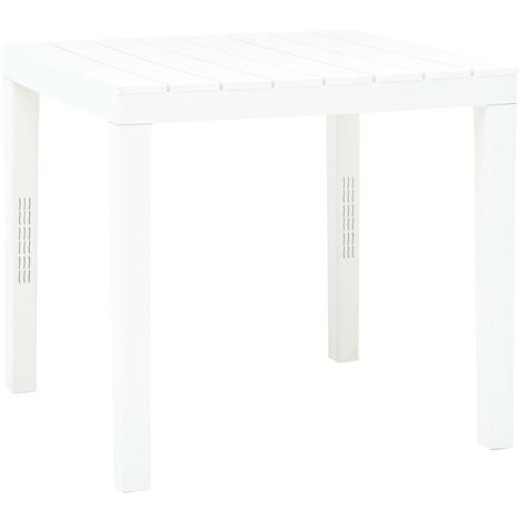 INLIFE Table de jardin Blanc 78x78x72 cm Plastique