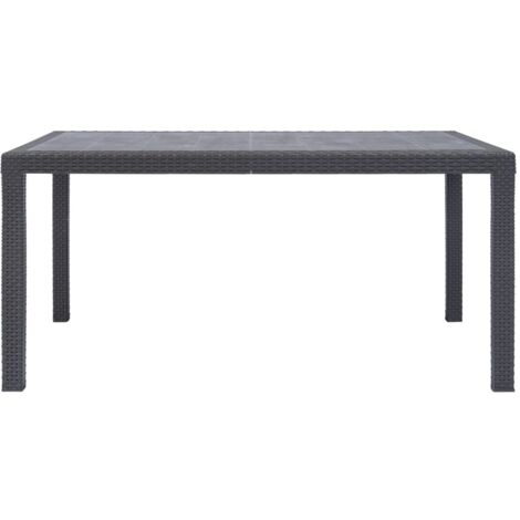INLIFE Table de jardin Marron 150x90x72 cm Plastique Aspect de rotin