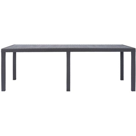 INLIFE Table de jardin Marron 220x90x72 cm Plastique Aspect de rotin