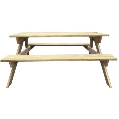 INLIFE Table de pique-nique 150 x 135 x 71,5 cm Bois