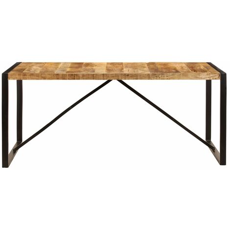 INLIFE Table de salle à manger Bois de manguier brut 180 cm