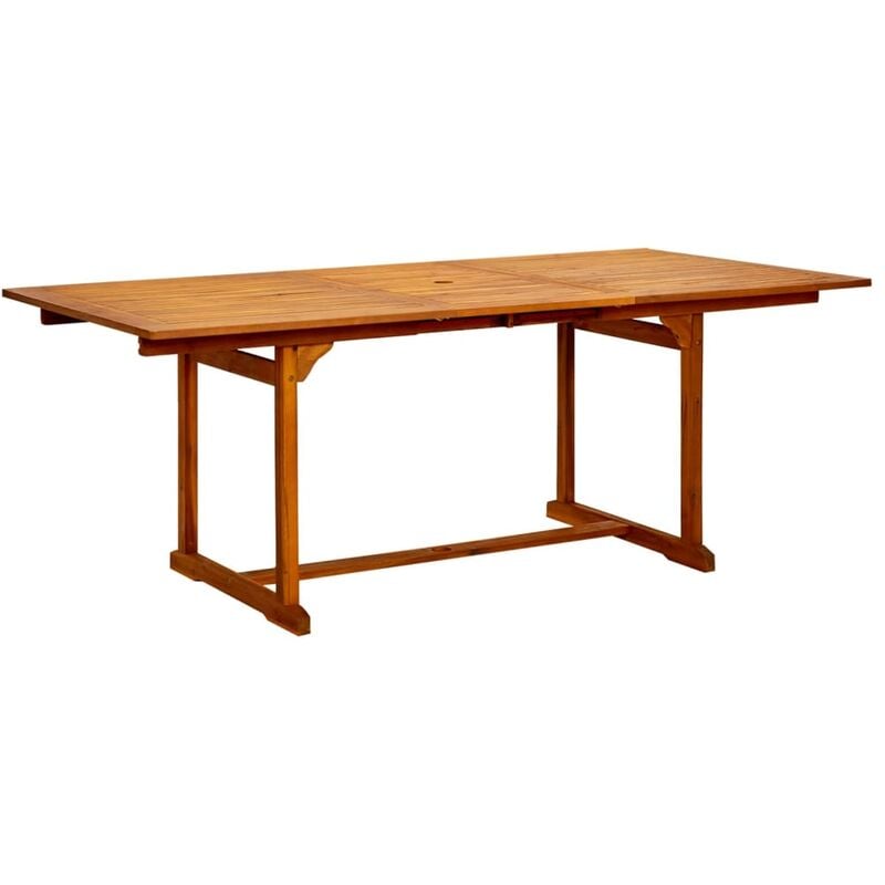 Table à dîner de jardin (150-200)x100x75cm Bois d'acacia massif - Inlife