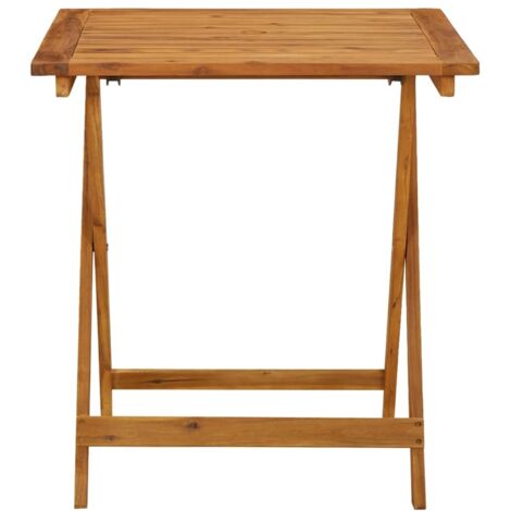INLIFE Table pliable de jardin 70x70x75 cm Bois d'acacia massif