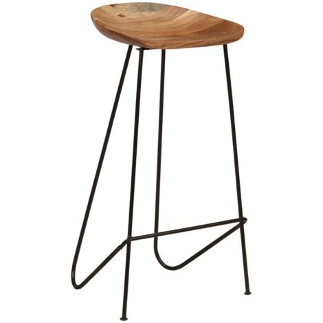 INLIFE Tabourets de bar 2 pcs Bois d'acacia massif
