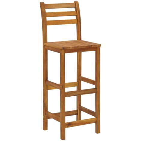 INLIFE Tabourets de bar 4 pcs Bois d'acacia solide