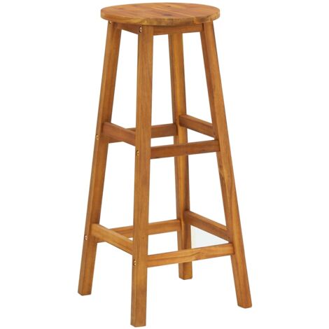 INLIFE Tabourets de bar 6 pcs Bois d'acacia solide