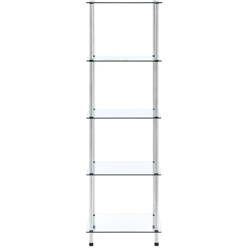 Tagère Transparent Verre trempé 40x40x130 cm Étagère à 5 niveaux - Inlife