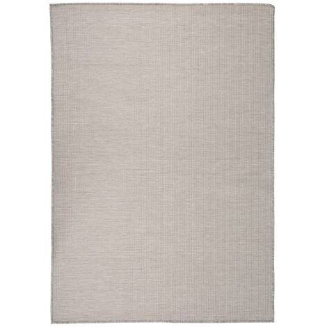 INLIFE Tapis à tissage plat d'extérieur 160x230 cm Taupe