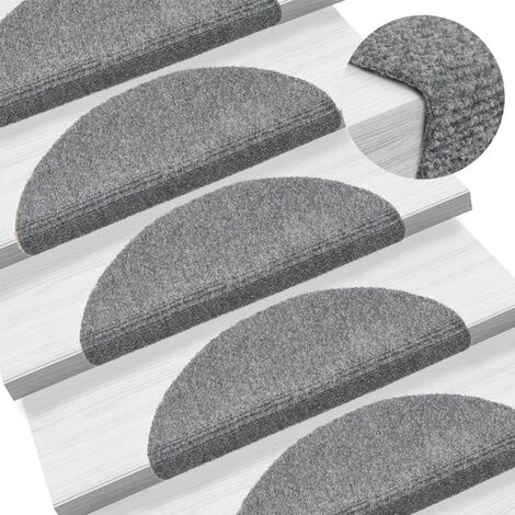 INLIFE Tapis autoadhésifs de marches 5 pcs Gris clair 56x17x3 cm