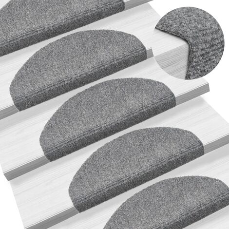 INLIFE Tapis autoadhésifs de marches 5 pcs Gris clair 65x21x4 cm