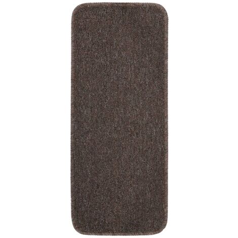 INLIFE Tapis d'escalier antidérapants 15 pcs 60x25 cm Marron