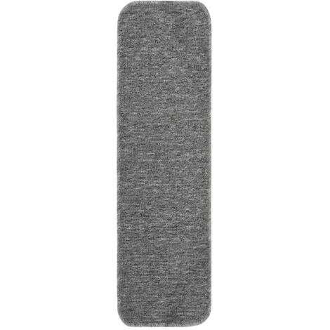 INLIFE Tapis d'escalier antidérapants 15 pcs 75x20 cm Gris