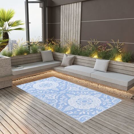 INLIFE Tapis d'extérieur Bleu azuré 190x290 cm PP