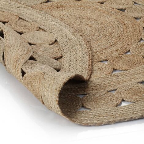 INLIFE Tapis Jute design tressé 120 cm Rond
