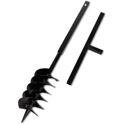 INLIFE Tarière de sol avec mèche de tarière 150 mm Acier Noir