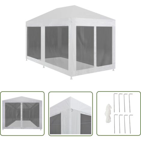 INLIFE Tente de réception avec 6 parois en maille 4 x 3 m