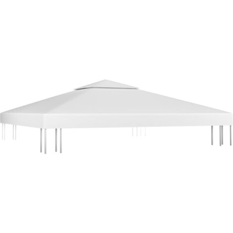 INLIFE Toile de toit de belvédère 2 niveaux 310 g/m² 3x3 m Blanc