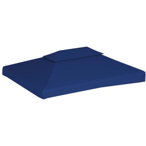 INLIFE Toile supérieure de belvédère 2 niveaux 310 g/m² 4x3 m Bleu