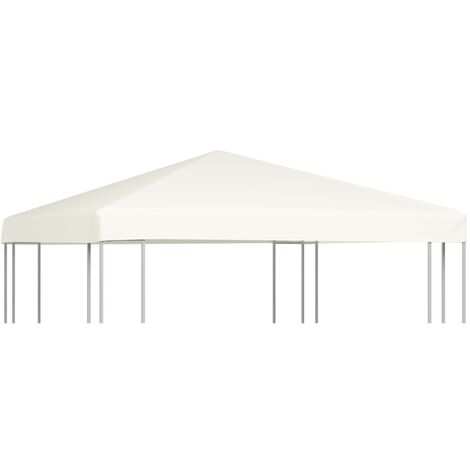 INLIFE Toile supérieure de belvédère 310 g / m² 3 x 3 m Blanc crème