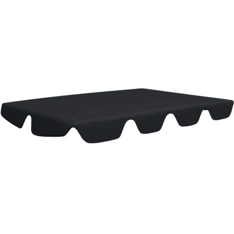 INLIFE Toit de rechange de balançoire Noir 150/130x70/105 cm