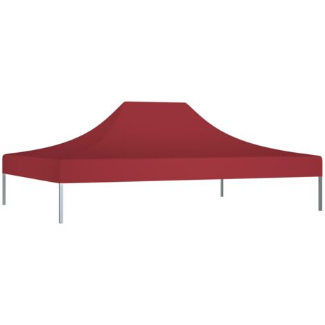 INLIFE Toit de tente de réception 4x3 m Bordeaux 270 g/m²