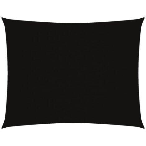 INLIFE Voile de parasol Tissu Oxford rectangulaire 3x4 m Noir