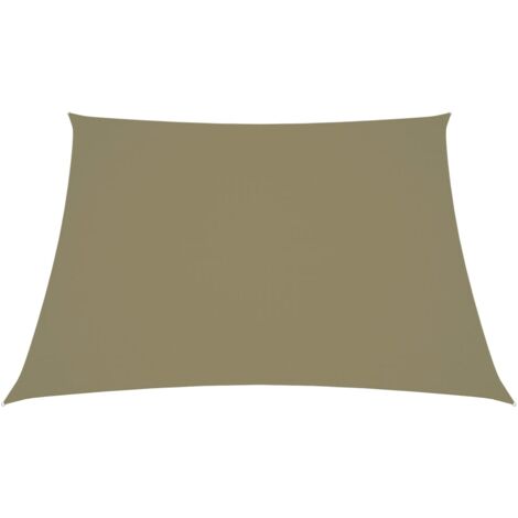 INLIFE Voile de parasol Tissu Oxford trapèze 3/4x2 m Beige