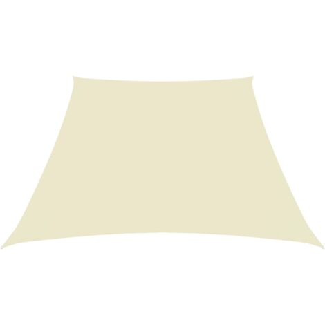 INLIFE Voile de parasol Tissu Oxford trapèze 3/4x2 m Crème