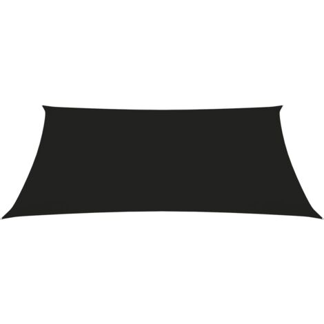 INLIFE Voile de parasol Tissu Oxford trapèze 3/4x2 m Noir