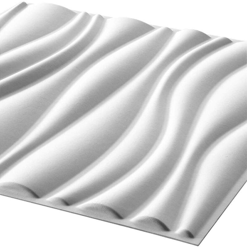 Longziming - inlife WallArt Panneaux muraux 3D Vagues 12 pcs GA-WA04
