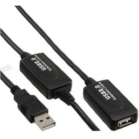 InLine 34612I - Câble de rallonge USB 2.0 avec amplificateur de signal (15 m, sortie type A vers entrée type A)