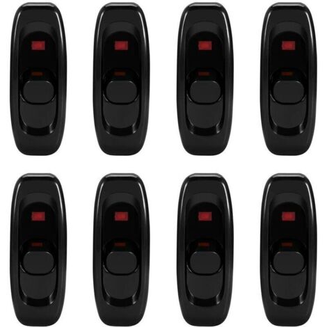 Inline Cord Switch, 8-Piece Inline Switch, Rocker Intermediate Switch, for Bedside Lamp, Desk Table Lamp, Power Cord (250V 10A)