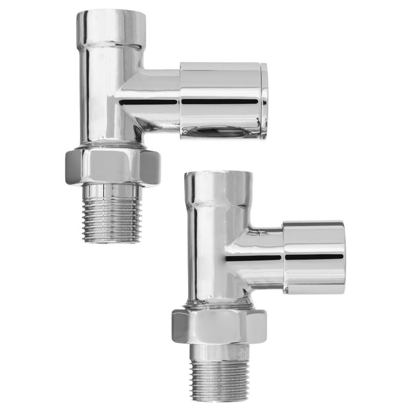 Jeu de robinets de radiateur droits 1/2'' chromés