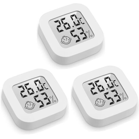Innen-Hygrometer-Thermometer, 3-teiliges Mini-LCD-Hochpräzisions-Digital-Hygrometer-Thermometer, Innen-Außen-Wandthermometer für Zuhause, Büro, Babyzimmer, Kellerbrüter