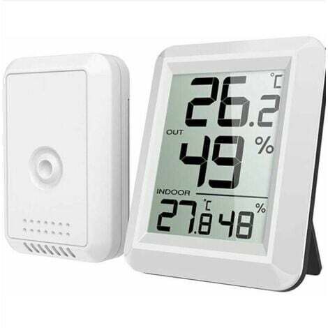Innen- und Außenthermometer, verbundenes Thermometer mit kabellosem Außensensor, digitales Hygrometer-Thermometer mit großem LCD-Bildschirm