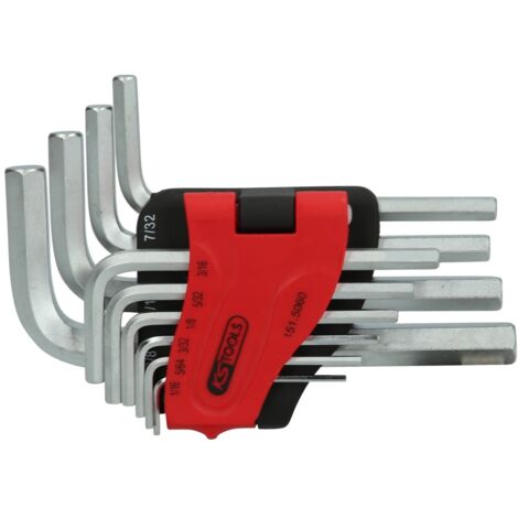 Innensechskant-Winkelstiftschlüssel-Satz, im Klapphalter,10-tlg1/16"-3/8"