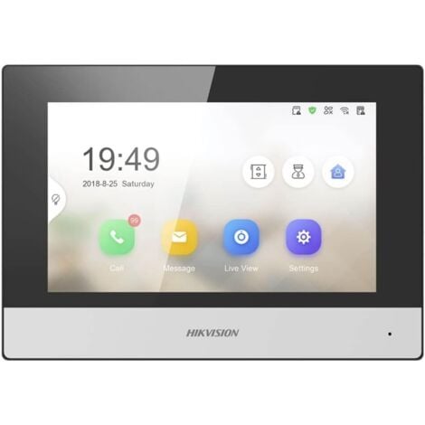 HIKVISION Innenstationsmonitor IP-Video-Gegensprechanlage LCD TFT 7" Touch DS-KH6320-WTE1