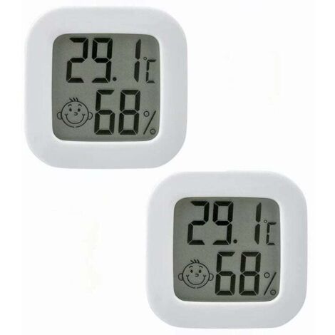 Innenthermometer-Hygrometer, 2 STK. Mini-Digital-Innenthermometer-Hygrometer mit hoher Präzision, genaues Thermometer und Hygrometer für Zuhause, Büro, Reptilien, Kinderzimmer