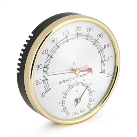 Innenthermometer mit Hygrometer und Metallzifferblatt für Sauna und Badezimmer