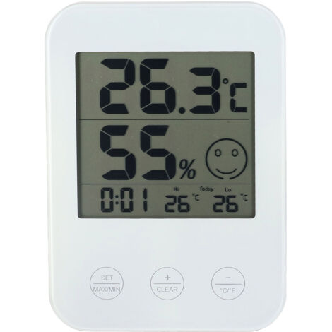Innenthermometer mit LCD-Touchscreen, Feuchtigkeitssensor und Komfortanzeige für Büro oder Schlafzimmer