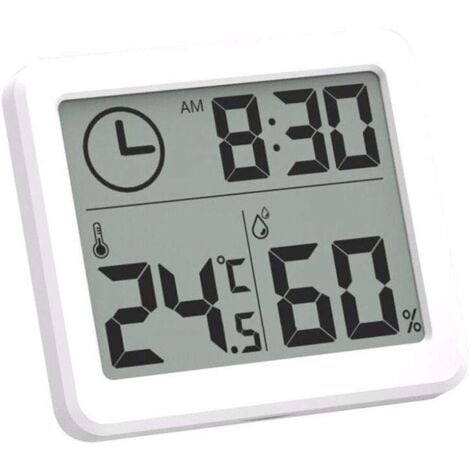 BEIJIYI Innenthermometer Thermometer Hygrometer Digital LCD C/F Temperatur Luftfeuchtigkeitsmesser Wecker -10–70 °C