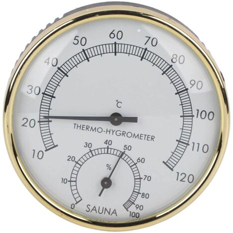 Innenthermometer und Hygrometer mit Metallzifferblatt für Sauna und Badezimmer