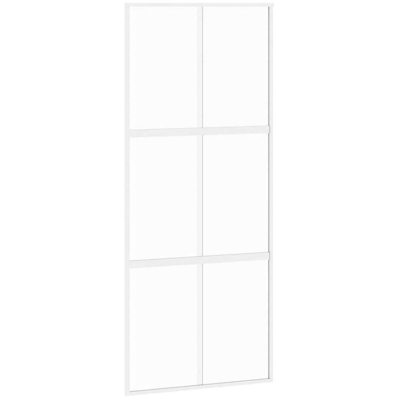 Schiebetür Weiß 90x205 Cm Hartglas Und Aluminium Vidaxl