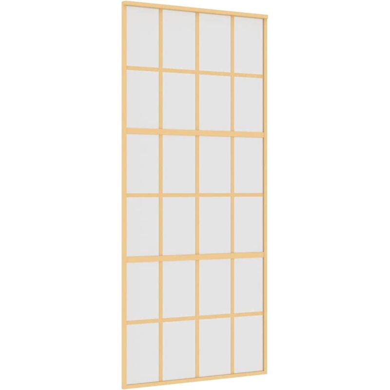 Vidaxl Schiebetür Gold 90x205 Cm Satinierte Esg Glas Und Aluminium