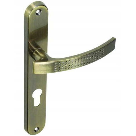 Innentürgriff, Langschild für Einsatz, Altmessing
