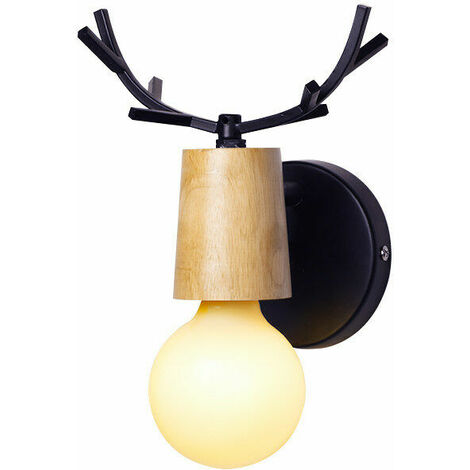 Innenwandlampe E27 Hirsch Kreative Wandbeleuchtung Moderne schwarze Leuchte