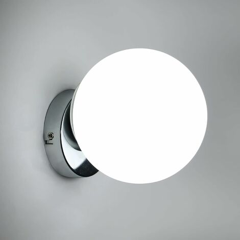 Innenwandlicht, moderne Wandlampe, E27 -Wandleuchte des Glasballs 15 cm für Schlafzimmer, Wohnzimmer, Treppenkorridor, Balkon (ohne Glühbirne) [Energieklasse E]
